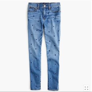 9" high-rise toothpick jean in polka dot | 29 | Navy